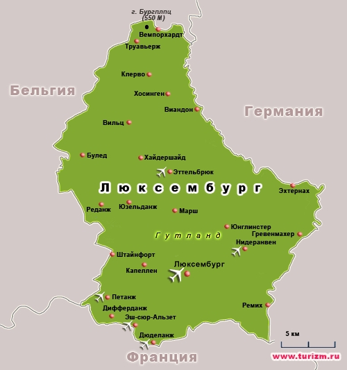 Общая карта Люксембурга